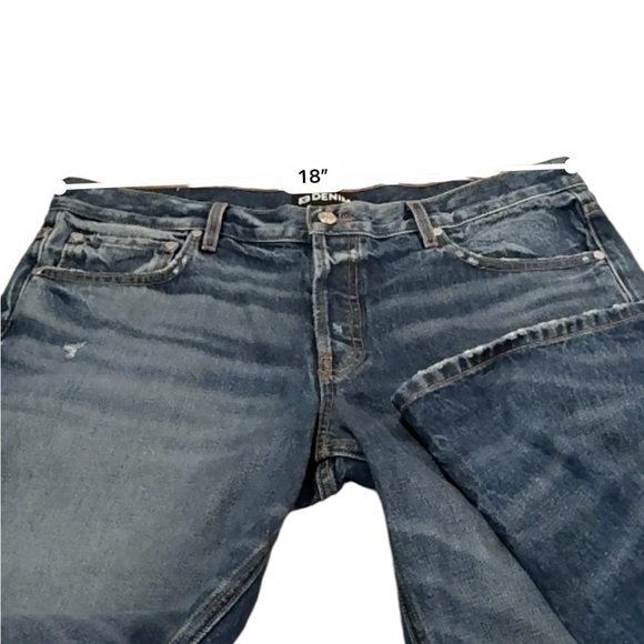 EB Denim High-Rise Straight-Leg Medium Wash Lightly Distressed Jeans Sz 29 - Picture 12 of 14